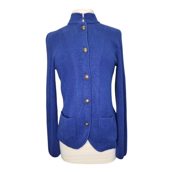 Lauren Ralph Lauren Preppy Sweater Stand Collar Cotton Sz L - Picture 11 of 11